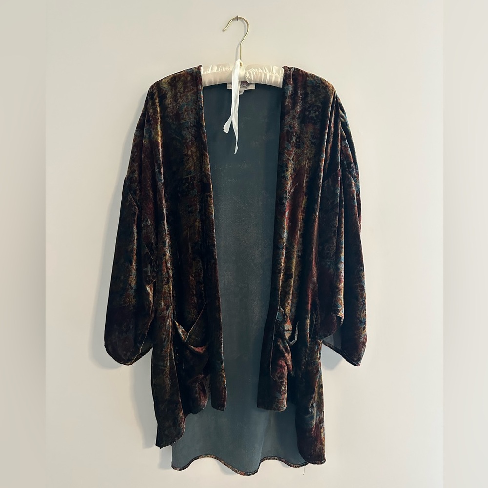 Velvet-like Kimono Cardigan